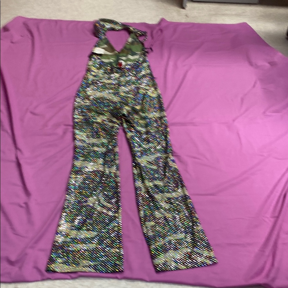 Sequin Camouflage Jumpsuit